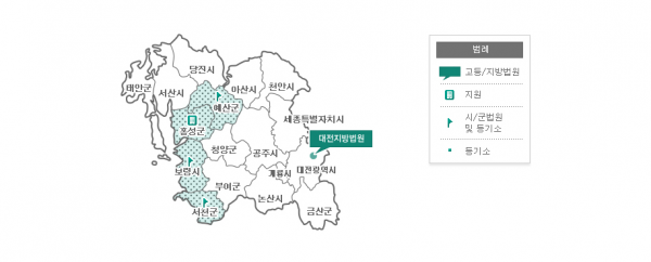 홍성지원관할구역